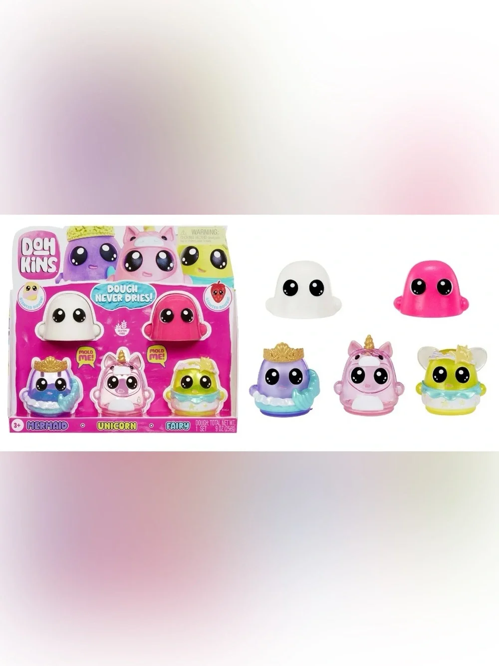 DohKins Fantasy Pack Characters, Mermaid, Unicorn, Fairy
